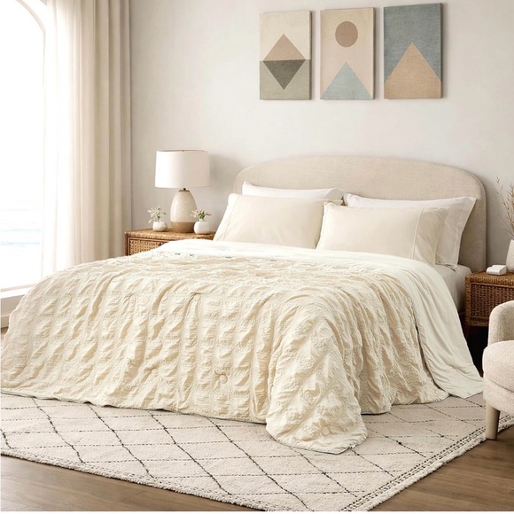 Cozy Bliss Other - Cozy Bliss Cooling Comforter Seersucker Plaid King Size